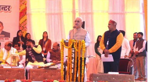 Dignitary addressing the inauguration ceremony